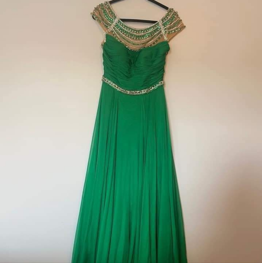 Green sherri hill gown